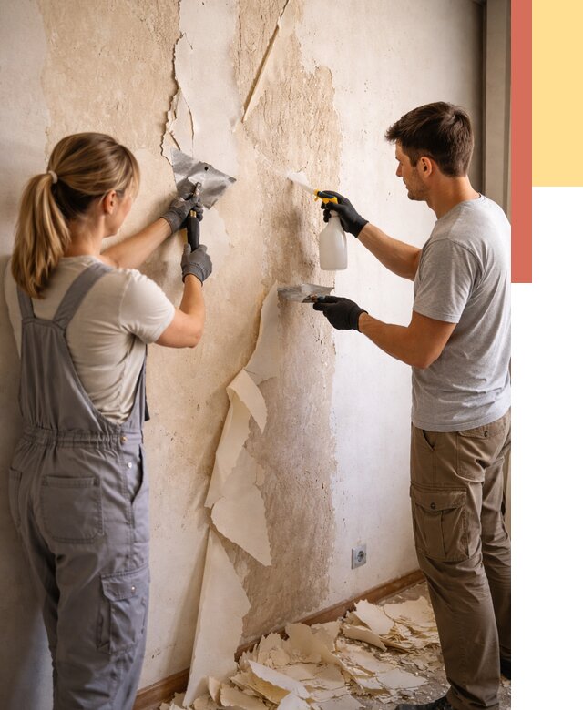 Снятие старых обоев в Кирово-чепецке от 5709 руб. под ключ недорого | ОТДЕЛОЧНИК-Крв