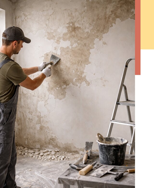 Снятие старой шпаклевки в Кирово-чепецке от 2012 руб. — быстро и недорого | ОТДЕЛОЧНИК-Крв