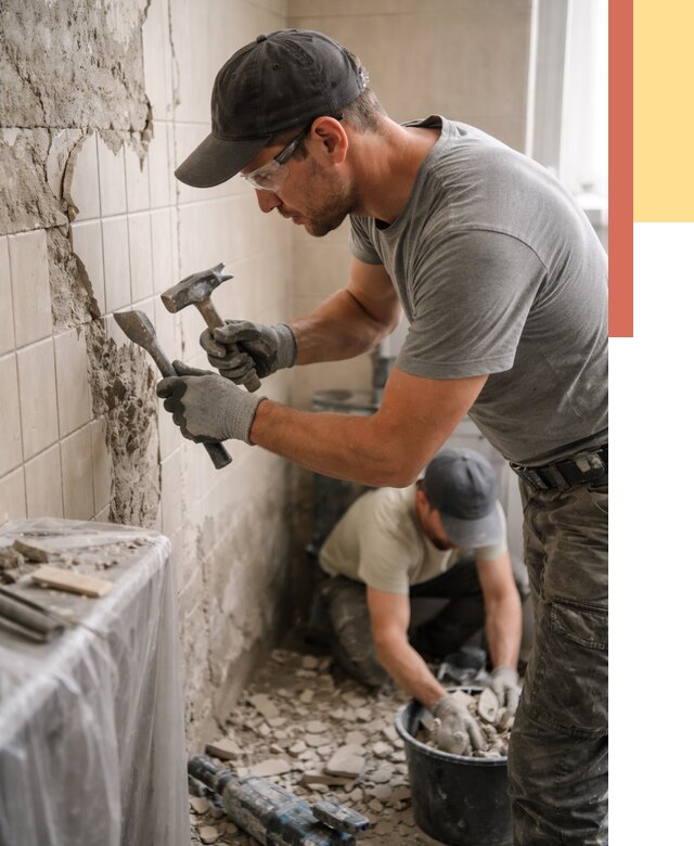 Демонтаж плитки со стен в Кирово-чепецке от 924 руб. — быстро и недорого | ОТДЕЛОЧНИК-Крв