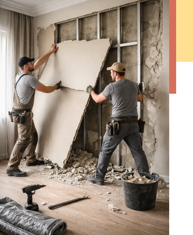 Демонтаж гипсокартона со стен в Кирово-чепецке от 381 руб. — услуги демонтажа | ОТДЕЛОЧНИК-Крв