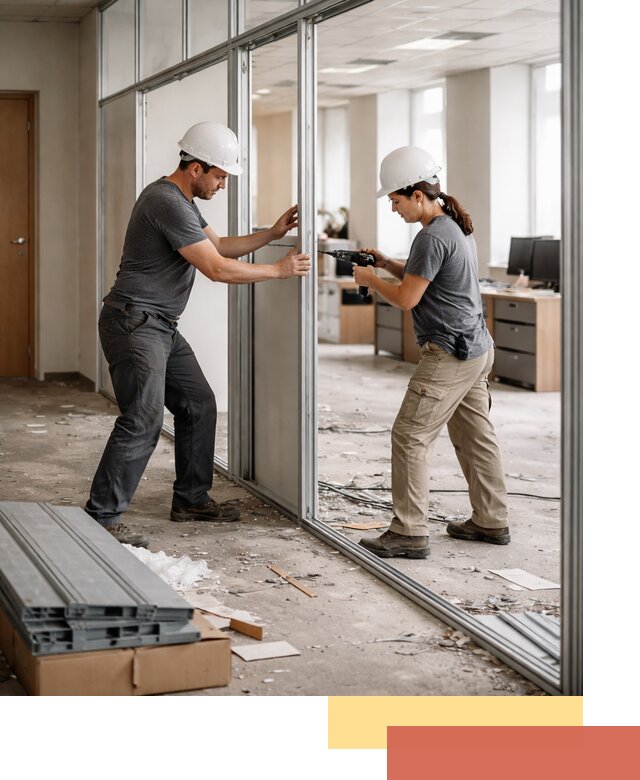 Демонтаж алюминиевых перегородок в Кирово-чепецке быстро и аккуратно