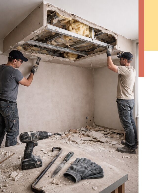 Демонтаж короба из гипсокартона в Кирово-чепецке от 1653 руб. — быстро и недорого | ОТДЕЛОЧНИК-Крв