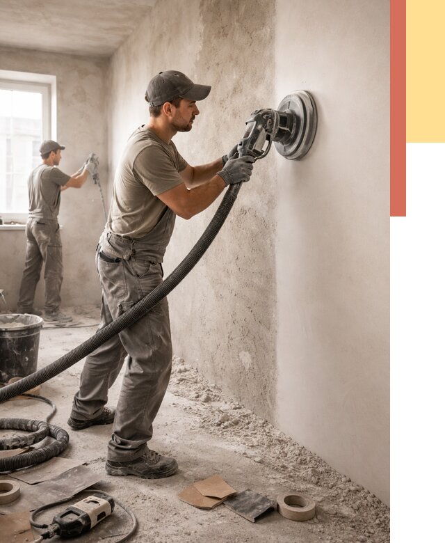 Шлифовка стен в Кирово-чепецке от 1305 руб/м2 — быстро и недорого | ОТДЕЛОЧНИК-Крв