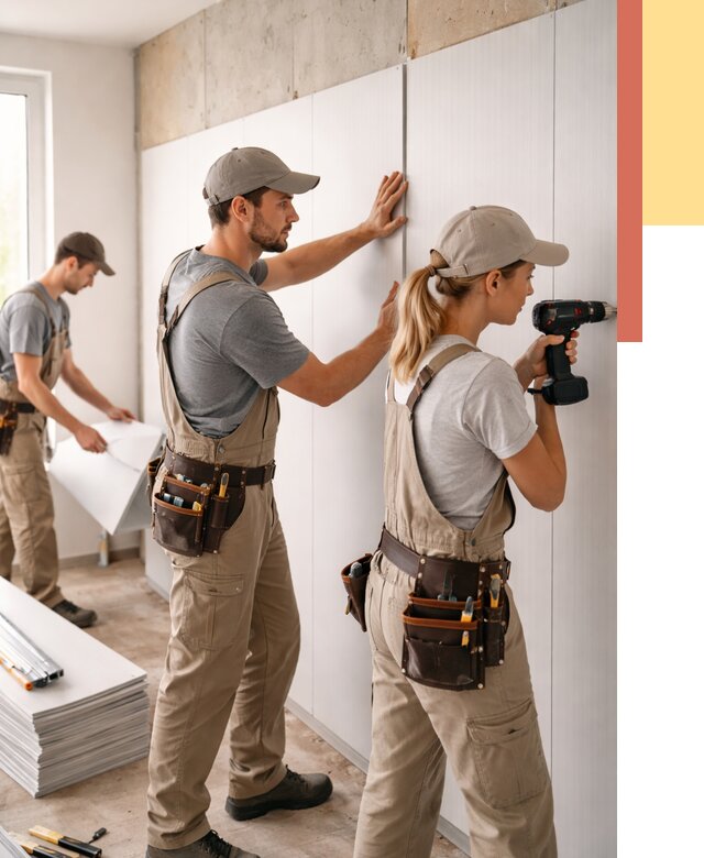 Монтаж ПВХ панелей на стены в Кирово-чепецке от 489 руб/м2 — быстро и недорого | ОТДЕЛОЧНИК-Крв