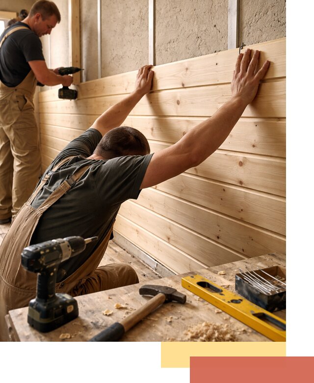 Монтаж деревянной вагонки на стены в Кирово-чепецке быстро и качественно