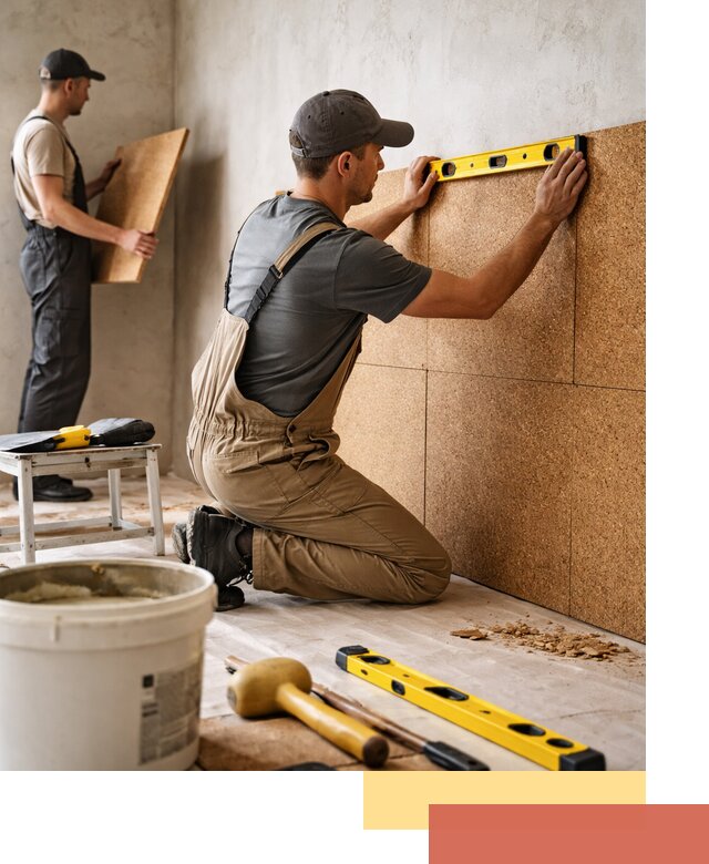 Монтаж пробковых панелей на стены в Кирово-чепецке быстро и качественно