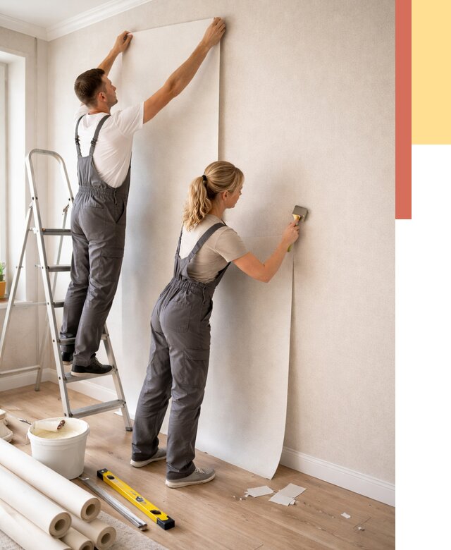 Поклейка флизелиновых обоев в Кирово-чепецке от 6524 руб. | Быстро и недорого — ОТДЕЛОЧНИК-Крв