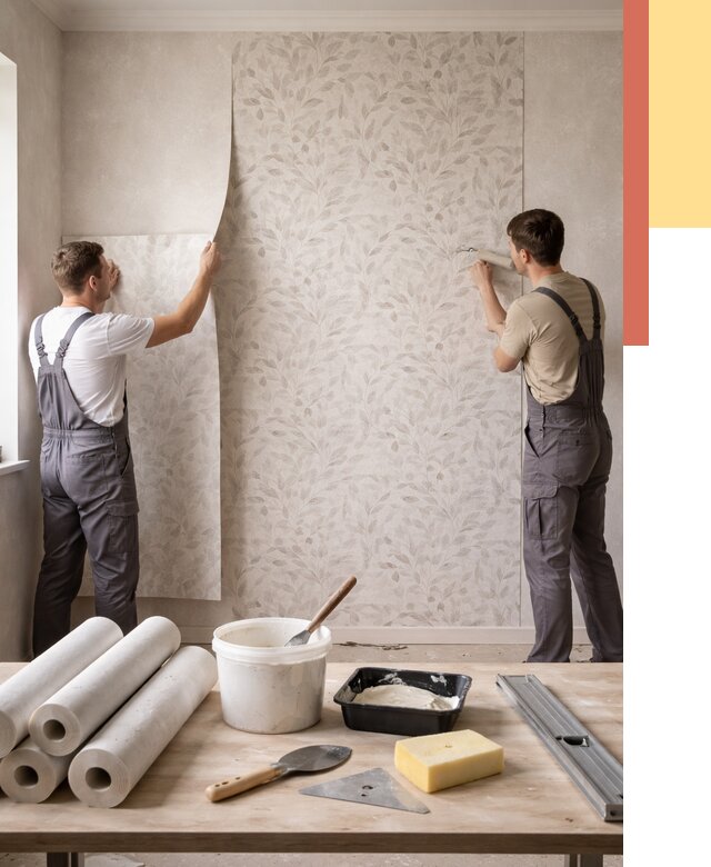 Поклейка обоев с подбором рисунка в Кирово-чепецке от 3806 руб. | ОТДЕЛОЧНИК-Крв - быстро и недорого