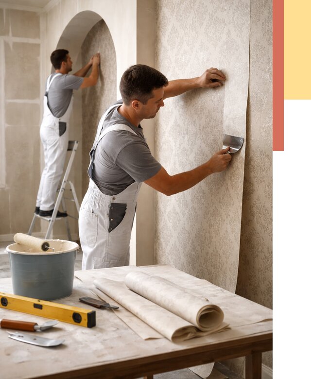 Поклейка обоев на сложные стены в Кирово-чепецке от 3045 руб. под ключ | ОТДЕЛОЧНИК-Крв