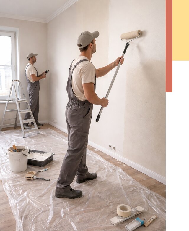 Покраска стен акриловой краской в Кирово-чепецке от 3806 руб./м² — быстро и недорого | ОТДЕЛОЧНИК-Крв