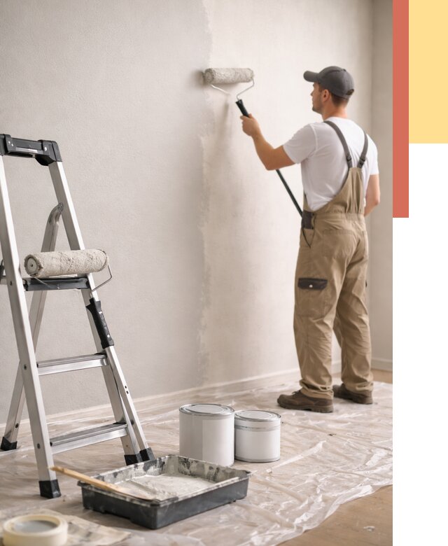 Покраска стен латексной краской в Кирово-чепецке от 4893 руб. за м2 | ОТДЕЛОЧНИК-Крв