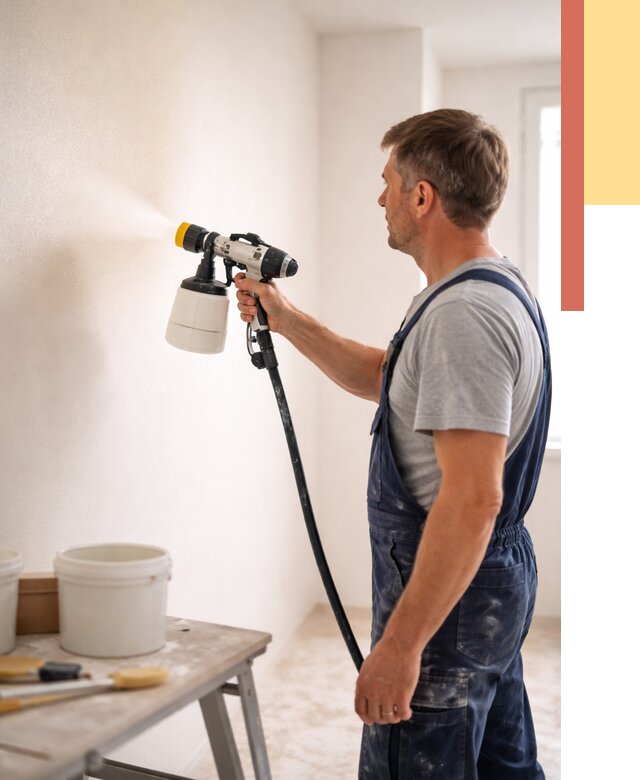 Покраска стен краскопультом в Кирово-чепецке от 8156 руб. — механизированная покраска | ОТДЕЛОЧНИК-Крв