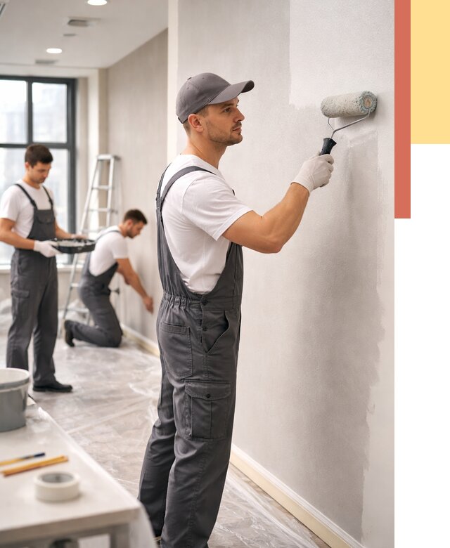 Покраска стен в офисе в Кирово-чепецке от 9243 руб. — быстро и недорого | ОТДЕЛОЧНИК-Крв