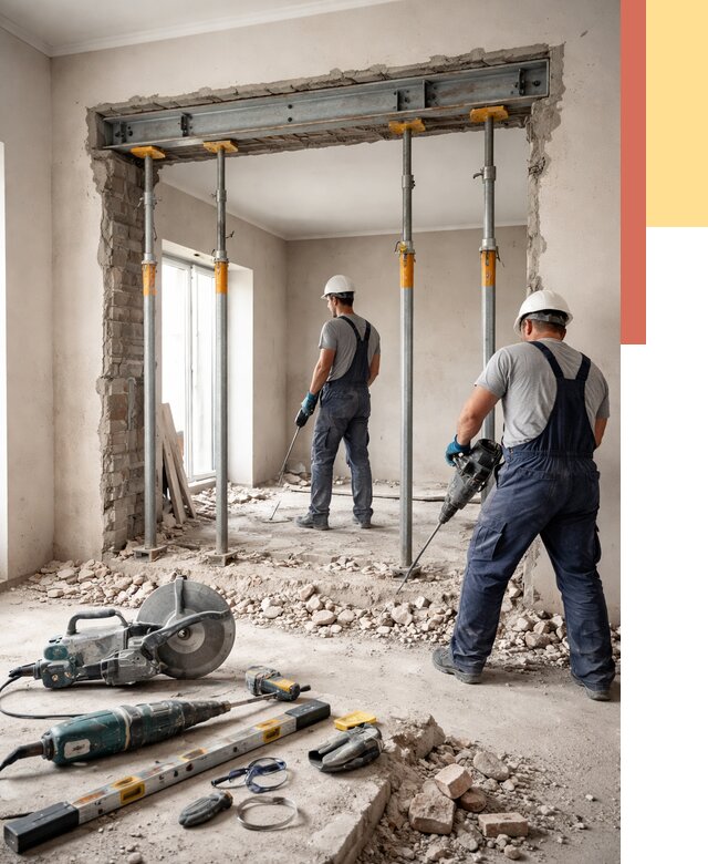 Прорезка проема в стене в Кирово-чепецке от 4893 руб. — быстро и недорого | ОТДЕЛОЧНИК-Крв