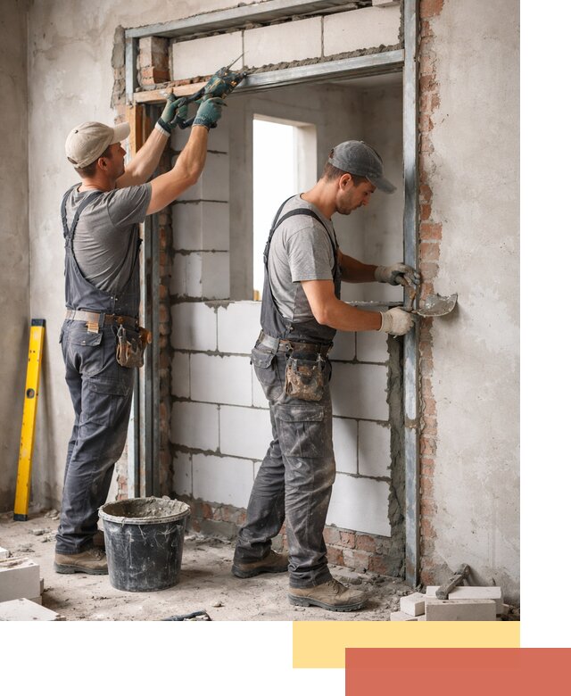 Закладка дверного проема под ключ в Кирово-чепецке: демонтаж, монтаж, отделка