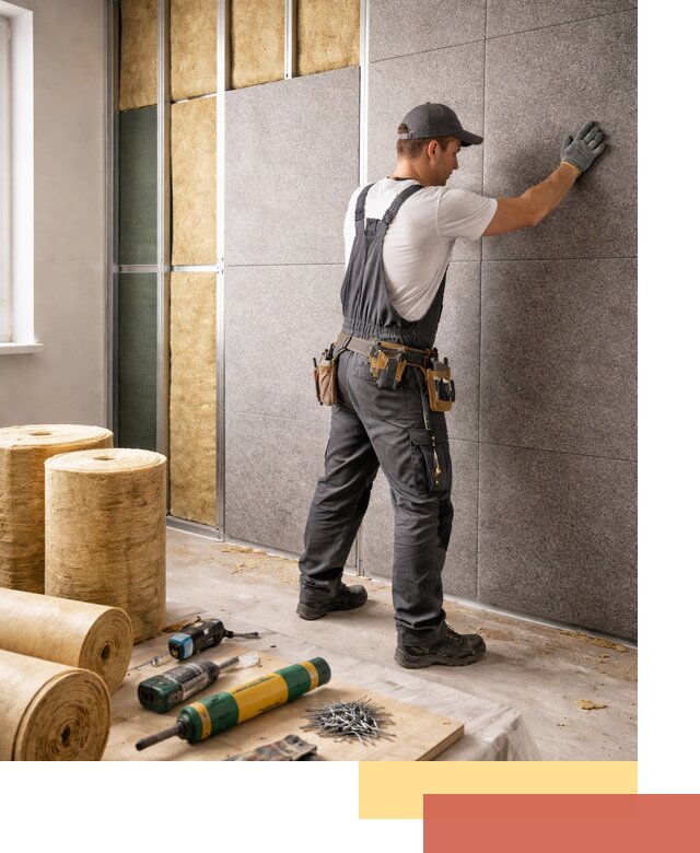 Профессиональная шумоизоляция стен в Кирово-чепецке для квартиры и офиса