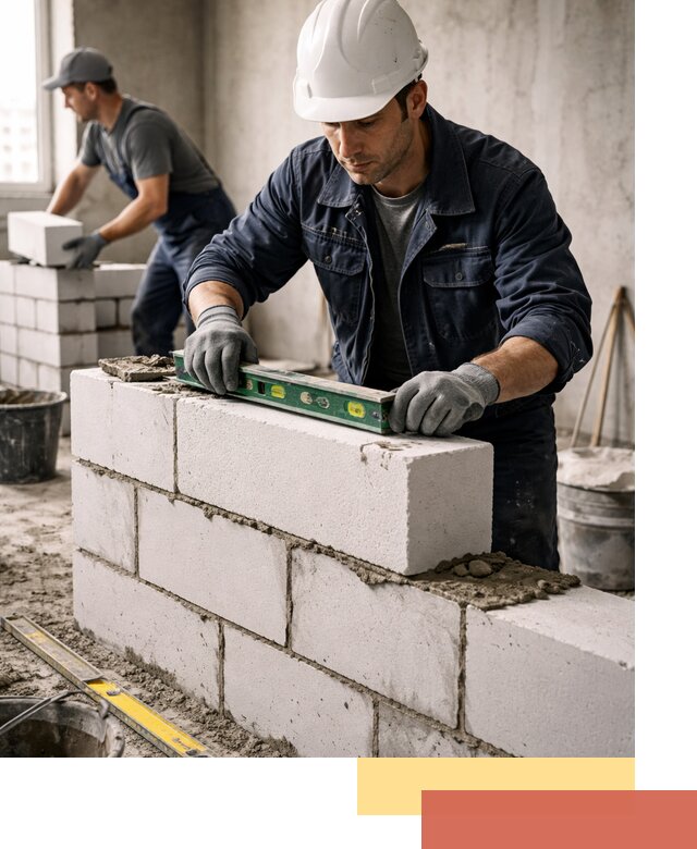 Кладка перегородок из пеноблока под ключ в Кирово-чепецке