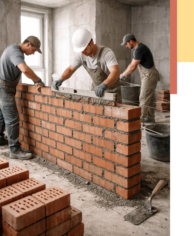 Кладка перегородок из кирпича в Кирово-чепецке от 3806 руб. за м² | ОТДЕЛОЧНИК-Крв