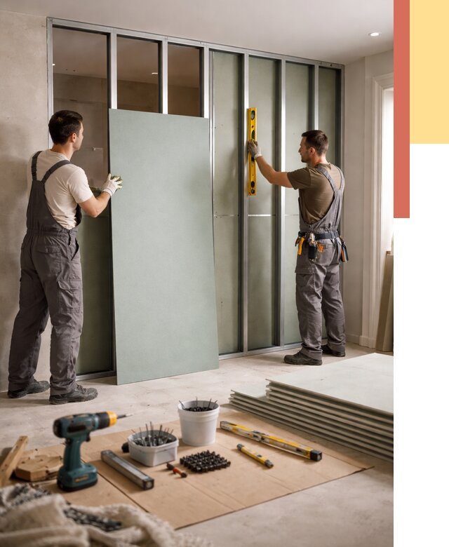 Перегородка из влагостойкого гипсокартона в Кирово-чепецке от 5220 руб. — монтаж под ключ | ОТДЕЛОЧНИК-Крв