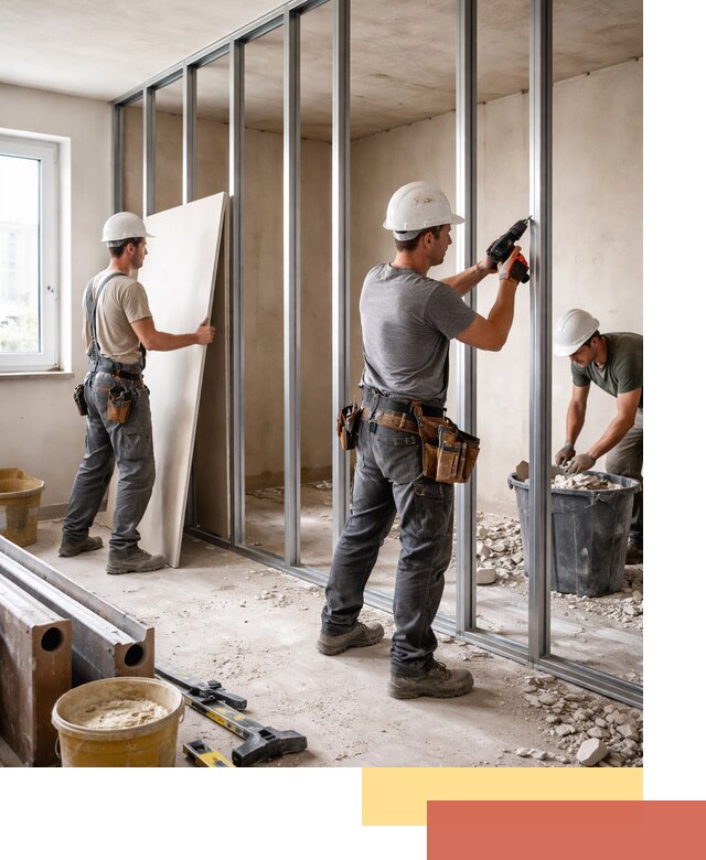 Перенос гипсокартонной перегородки в Кирово-чепецке профессионально и быстро