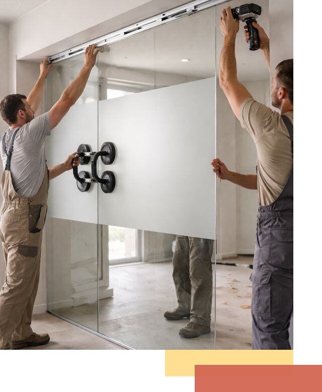 Матовые стеклянные перегородки под ключ в Кирово-чепецке