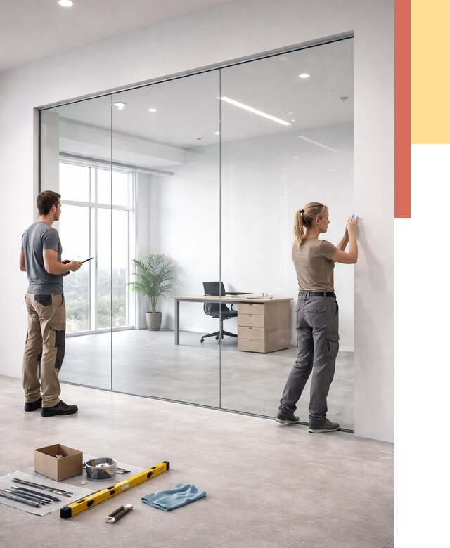 Перегородки из закаленного стекла в Кирово-чепецке от 10330 руб. под ключ | ОТДЕЛОЧНИК-Крв