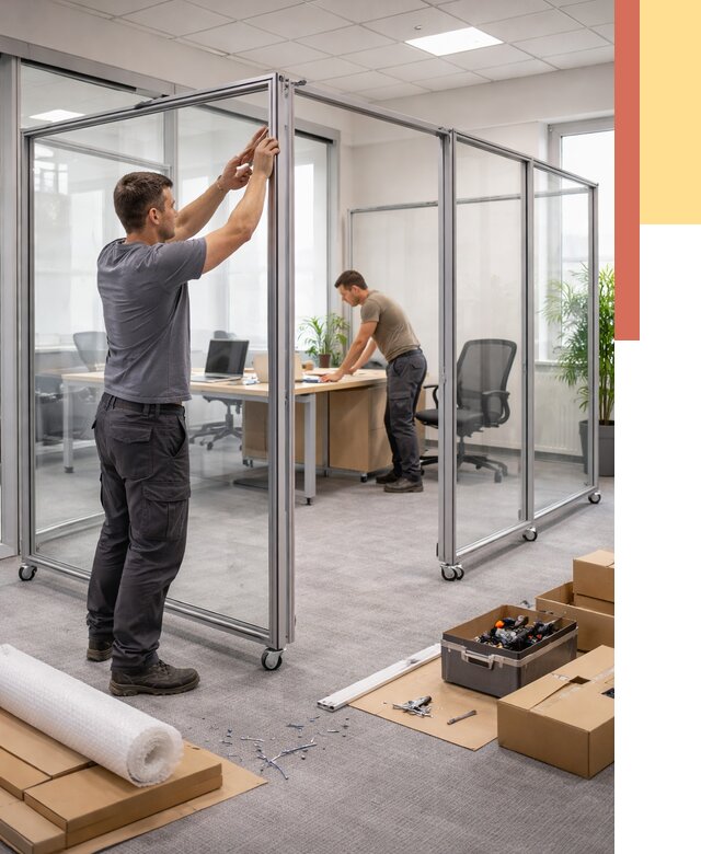 Мобильные офисные перегородки в Кирово-чепецке от 13593 руб. — установка под ключ | ОТДЕЛОЧНИК-Крв