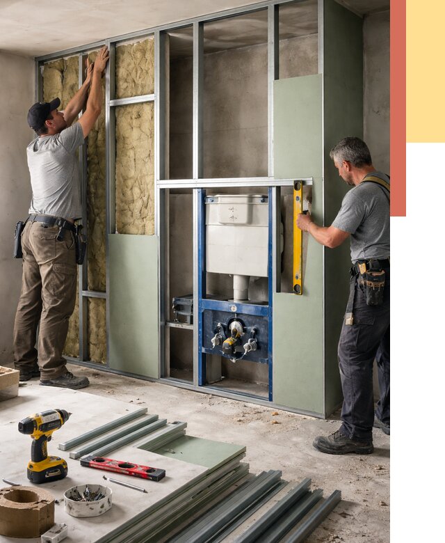 Установка сантехнических перегородок в Кирово-чепецке от 9243 руб. | ОТДЕЛОЧНИК-Крв