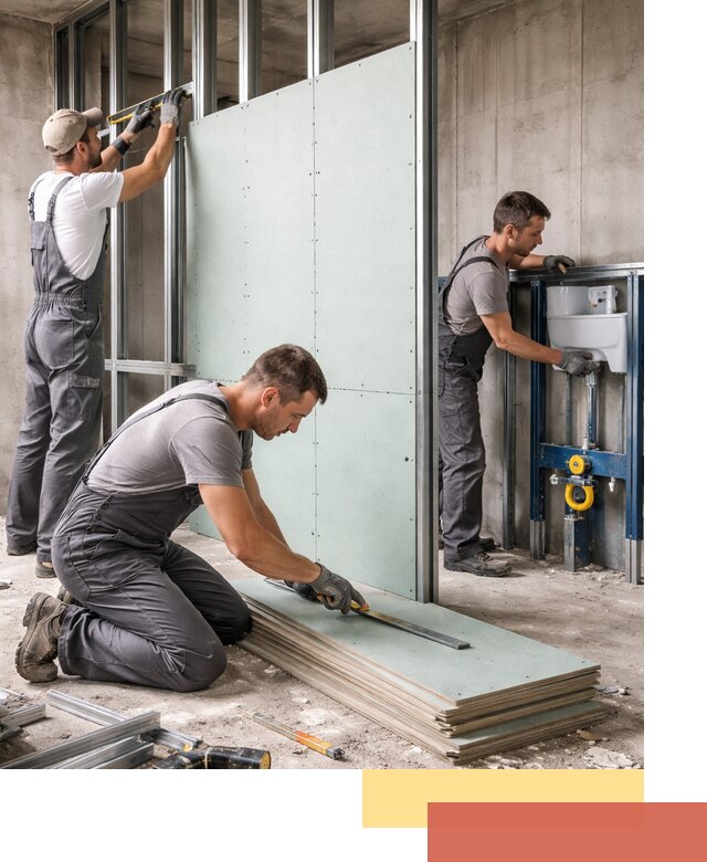 Монтаж и ремонт сантехнических перегородок в Кирово-чепецке