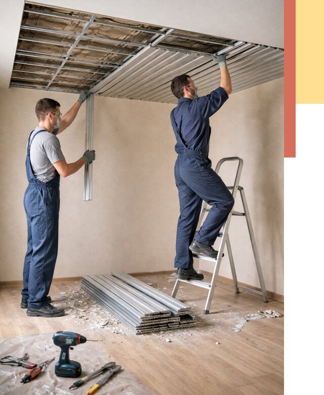 Демонтаж реечного потолка в Кирово-чепецке от 4893 руб. быстро и недорого | ОТДЕЛОЧНИК-Крв