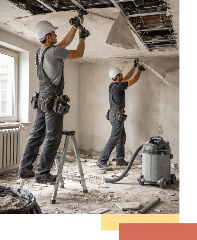 Демонтаж гипсокартонного потолка в Кирово-чепецке быстро и аккуратно