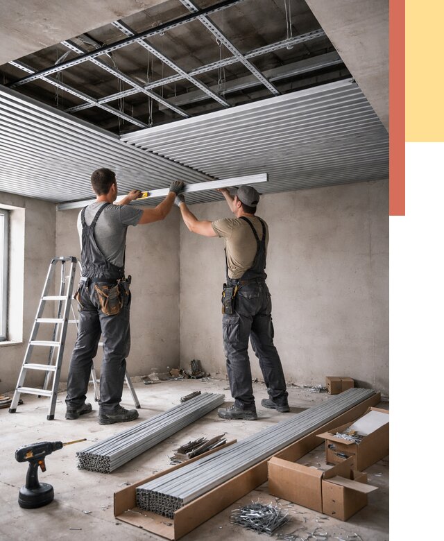 Монтаж реечного потолка в Кирово-чепецке от 4893 руб. под ключ | ОТДЕЛОЧНИК-Крв