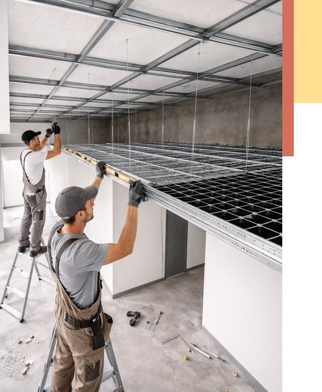 Монтаж потолка грильято в Кирово-чепецке от 489 руб./м² — быстрая сборка под ключ | ОТДЕЛОЧНИК-Крв