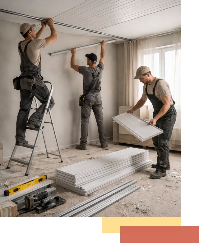 Монтаж потолка из ПВХ панелей в Кирово-чепецке оперативно и качественно