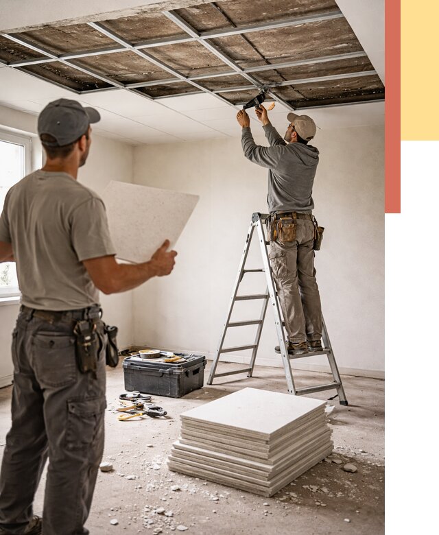 Замена плит подвесного потолка в Кирово-чепецке от 1903 руб. быстро и недорого | ОТДЕЛОЧНИК-Крв