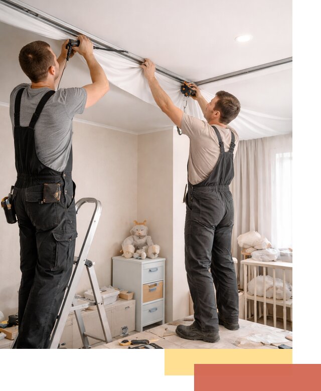 Монтаж натяжного потолка в детской комнате в Кирово-чепецке