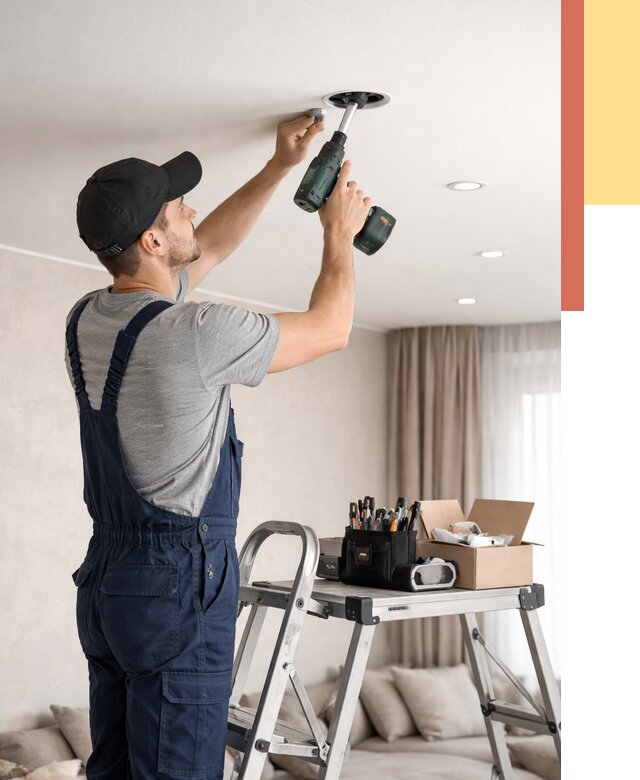 Установка и монтаж точечных светильников в натяжной потолок в Кирово-чепецке от 1957 руб. | ОТДЕЛОЧНИК-Крв