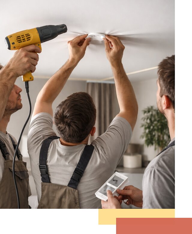 Ремонт прокола полотна натяжного потолка в Кирово-чепецке