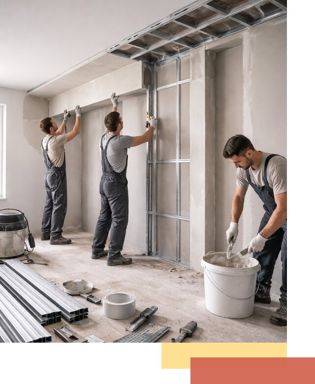 Монтаж потолка из гипсокартона с нишей в Кирово-чепецке