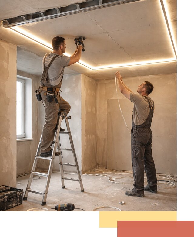 Потолок из гипсокартона с подсветкой в Кирово-чепецке