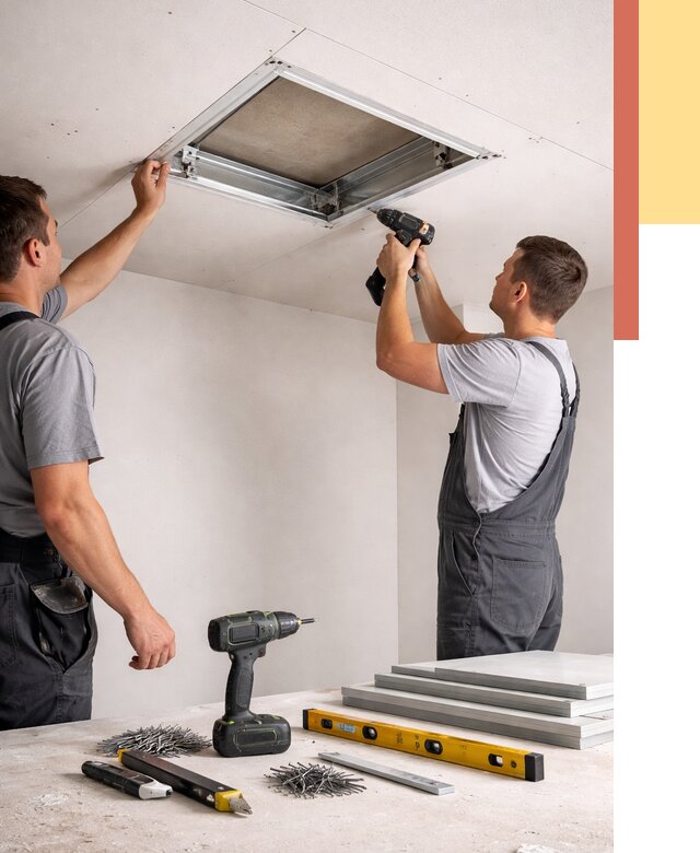 Установка люка в потолок ГКЛ в Кирово-чепецке от 2719 руб. под ключ | ОТДЕЛОЧНИК-Крв