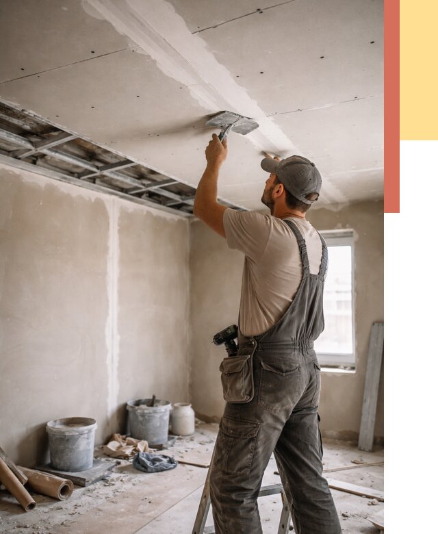 Ремонт потолка из гипсокартона в Кирово-чепецке от 707 руб./м² — быстро и недорого | ОТДЕЛОЧНИК-Крв