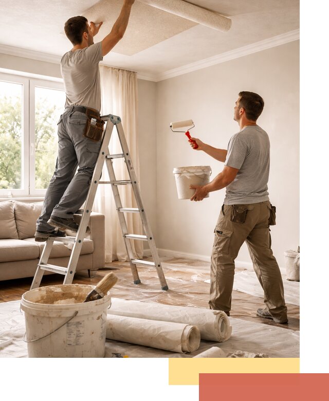 Поклейка обоев на потолок в Кирово-чепецке — качественно и быстро