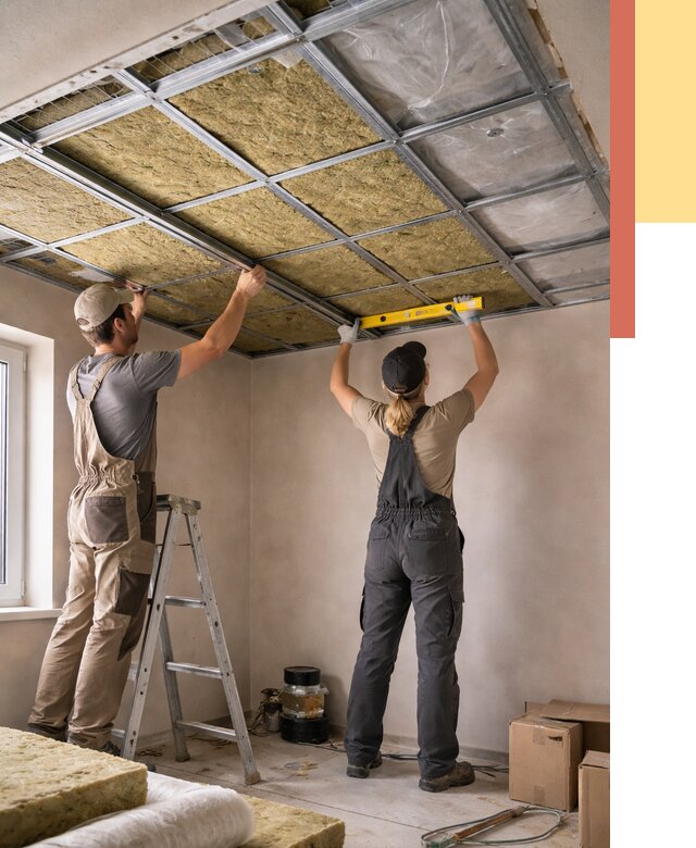 Шумоизоляция потолка в Кирово-чепецке от 1359 руб. под ключ — услуги ОТДЕЛОЧНИК-Крв